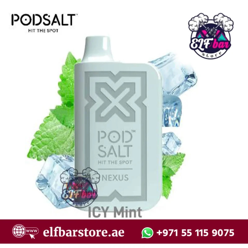 PodSalt Nexus 6000 Puffs Icy Mint Disposable Vape – Long-Lasting Cooling Flavor for UAE Vapers