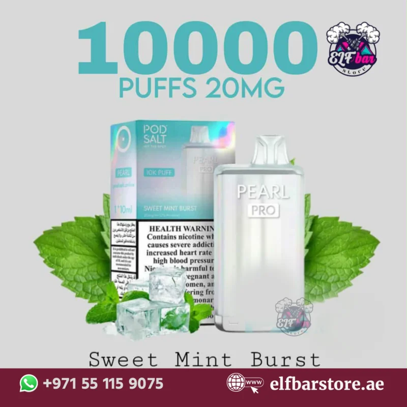 POD SALT Pearl Pro 10000 Puffs Disposable Vape – Sweet Mint Burst