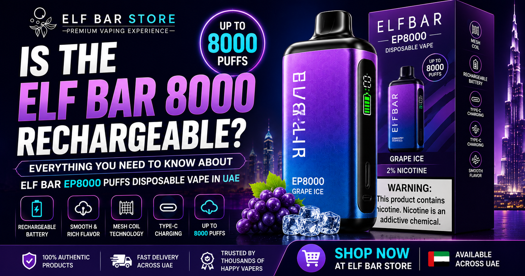 Is the Elf Bar 8000 Rechargeable? Honest Vape Guide 2026 Is the Elf Bar 8000 Rechargeable? Honest Vape Guide 2026
