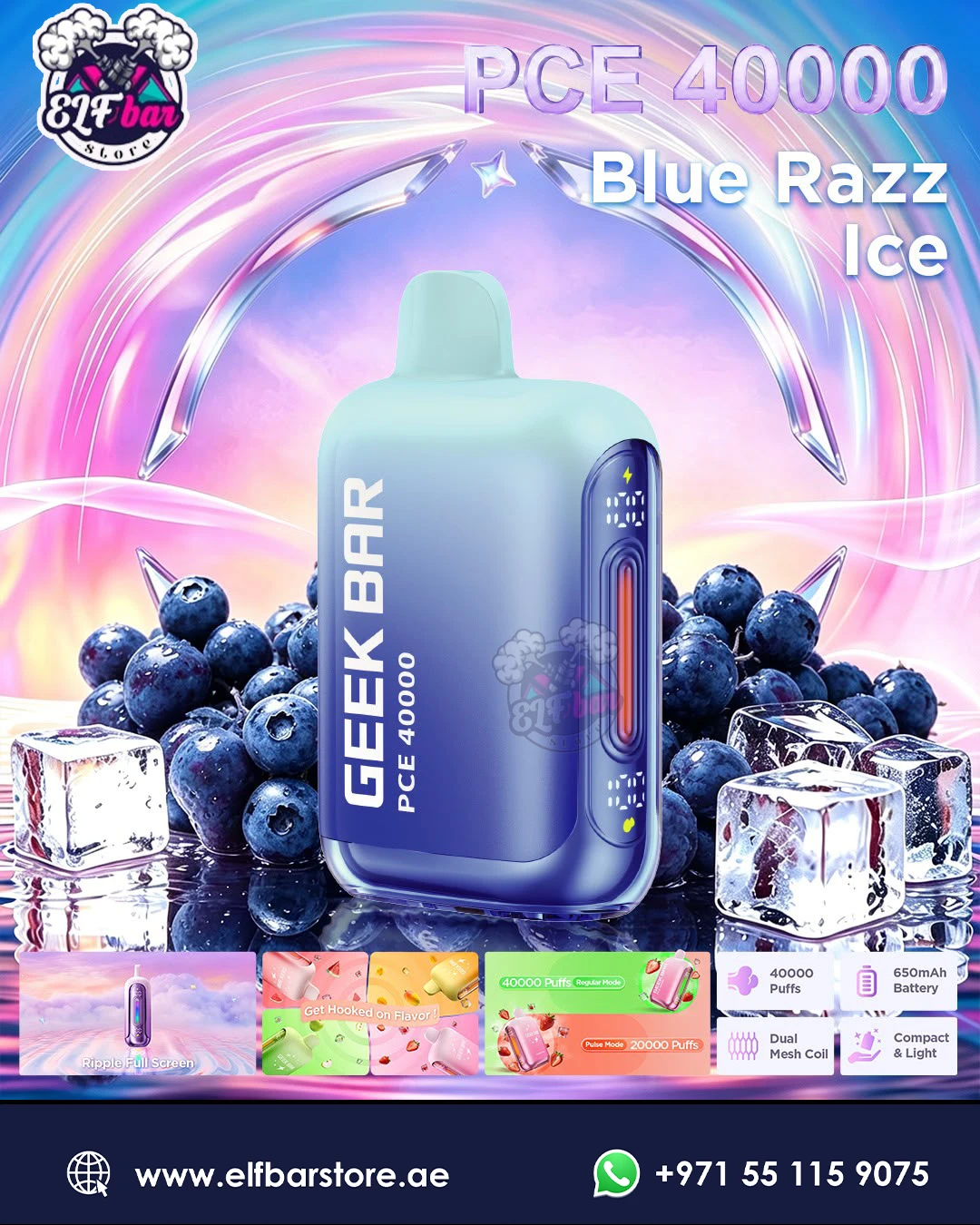 GEEK BAR PCE 40000 Puffs BLUE RAZZ ICE Disposable Vape in Dubai GEEK BAR PCE 40000 Puffs BLUE RAZZ ICE Disposable Vape in Dubai