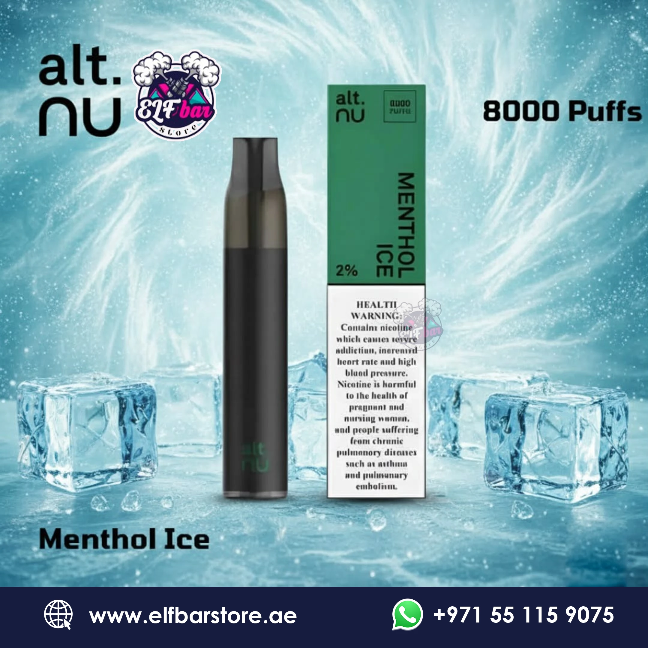 Alt Nu 8000 Puffs MENTHOL ICE Disposable Vape 20mg in Dubai UAE Alt Nu 8000 Puffs MENTHOL ICE Disposable Vape 20mg in Dubai UAE