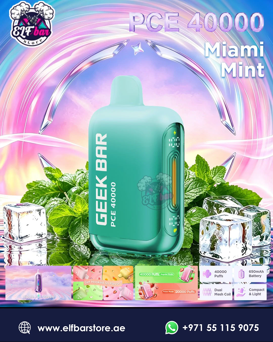 geek bar miami mint for sale Buy Latest PCE 40000 Puffs Disposable Vape in Dubai – Order Instantly E-liquid flavor:GRAPE ICE GeekVape Wenax M1 Replacement Green Black