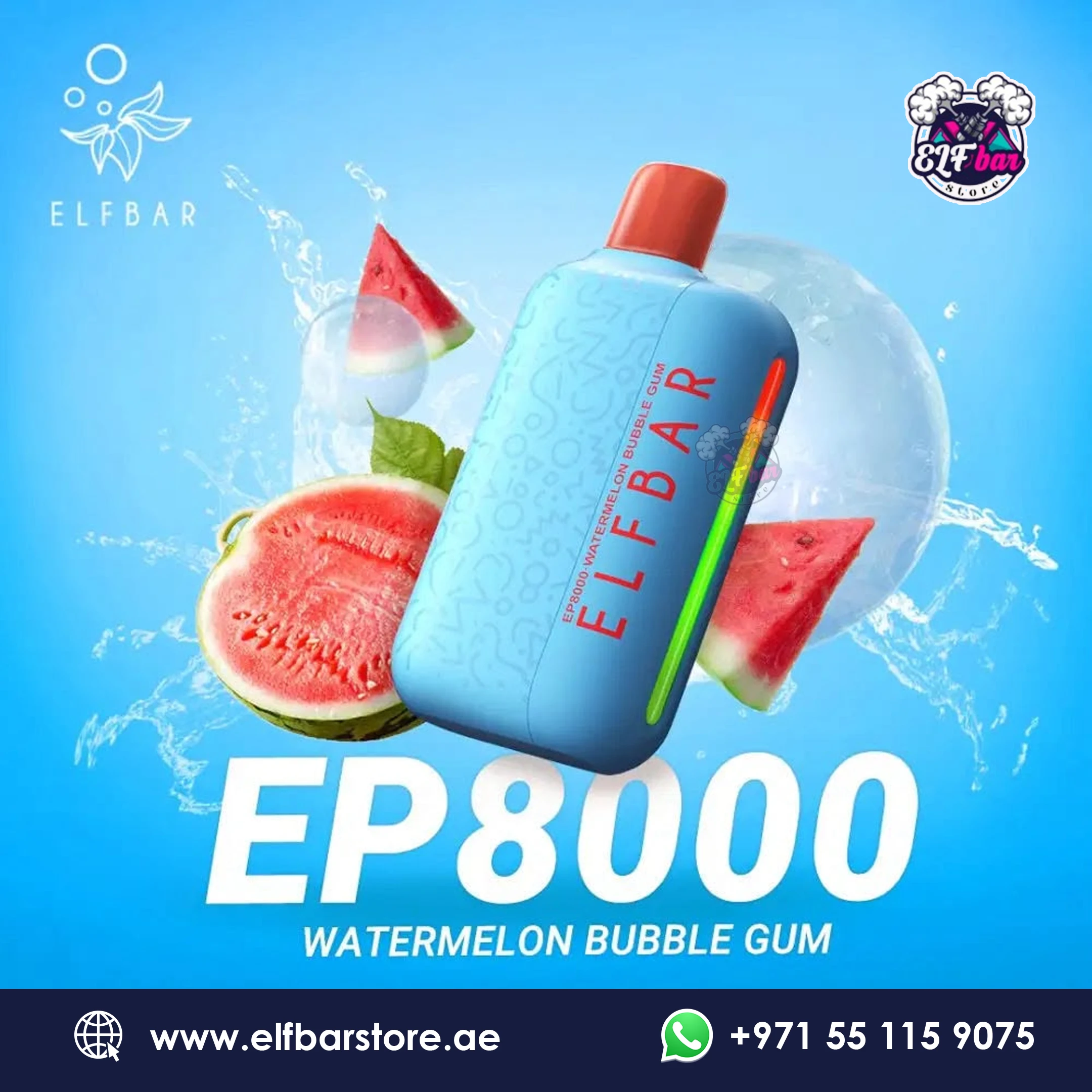 ELF BAR EP 8000 Puffs Watermelon Bubble Gum in Dubai UAE