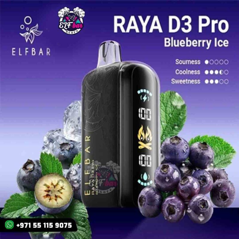 Elfbar Raya D3 Pro 25000 Puffs 50mg Blueberry Ice in UAE