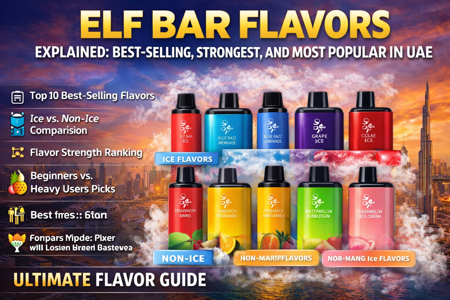 Elf Bar Flavors Explained: Best-Selling, Strongest, and Most Popular in the UAE