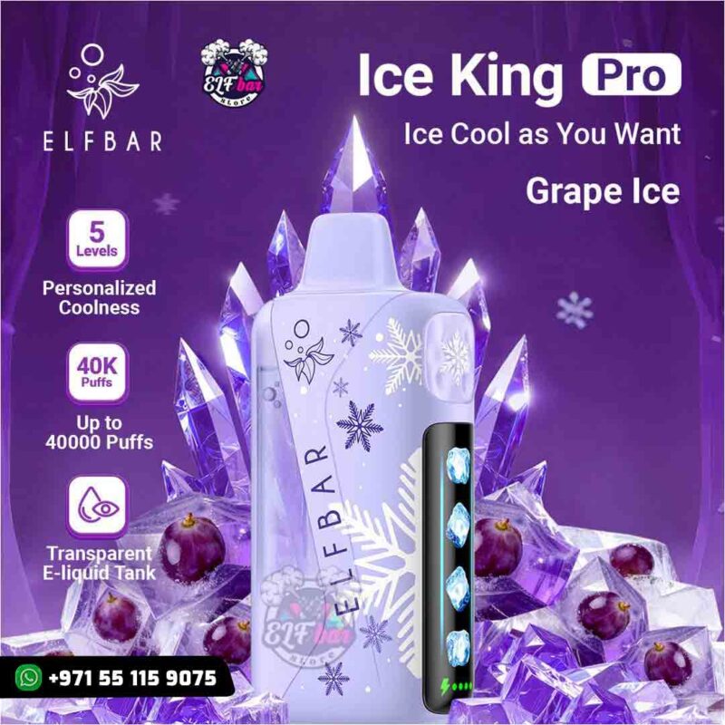 ELF BAR Ice King Pro 40K Puffs Grape Ice in Dubai UAE