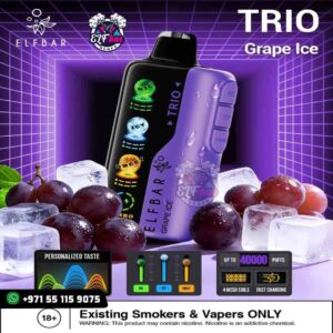 ELFBAR Trio 40000 Puffs Grape Ice in UAE