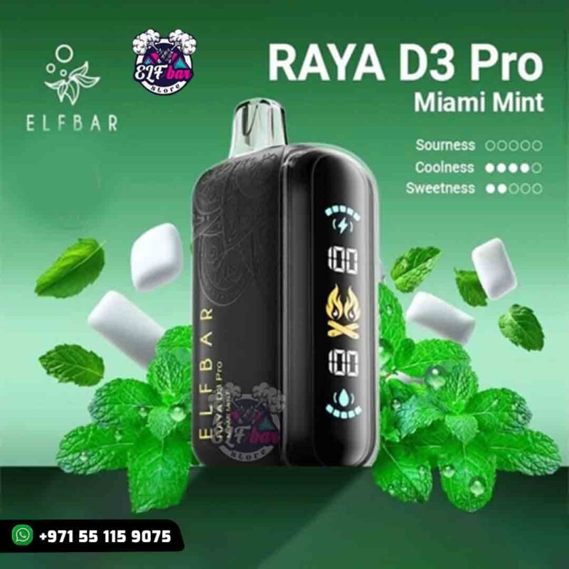 ELF BAR Raya D3 Pro 25000 Puffs Miami Mint in UAE