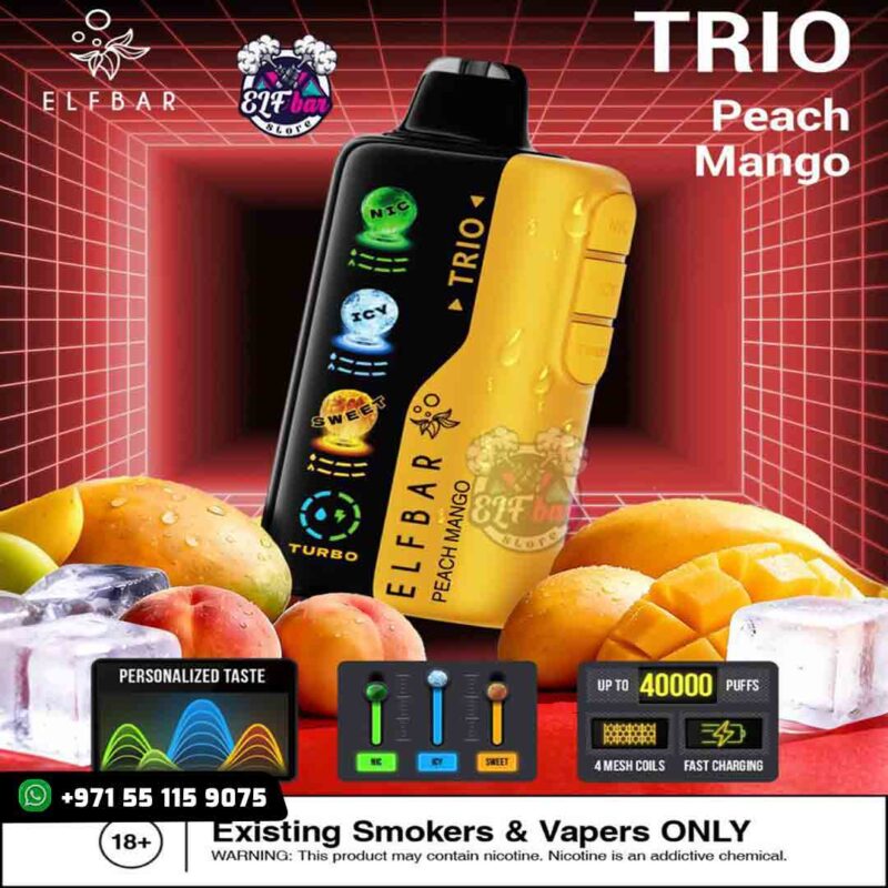 Elfbar Trio 40000 Puffs Peach Mango in UAE