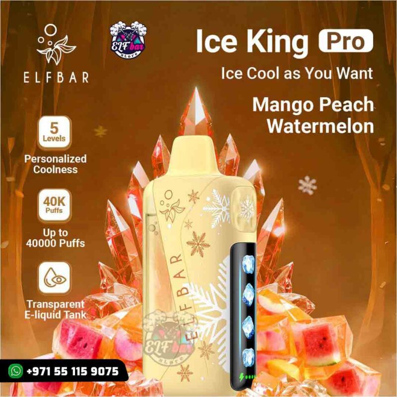 ELFBar Ice King Pro 40K Puffs Mango Peach Watermelon in Dubai