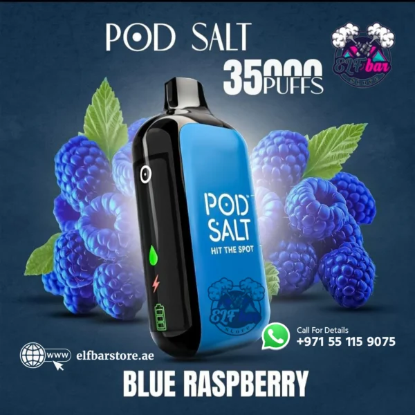Pod Salt 35000 Puffs Disposable Vape Blue Raspberry – Extreme Performance for Serious Vapers