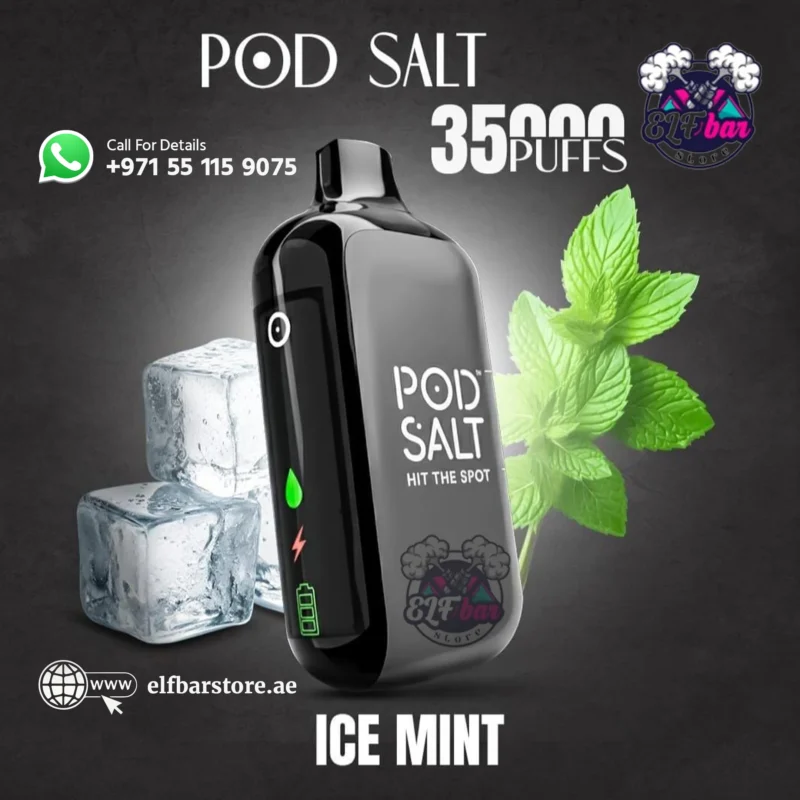 Pod Salt 35000 Puffs Disposable Vape Ice Mint – Ultra-Long Cooling Power for Daily Vaping