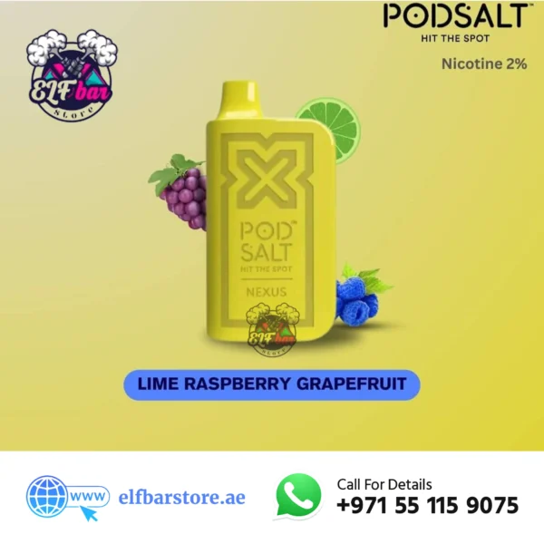 PodSalt Nexus 6000 Puffs Disposable Vape – Lime Raspberry Grapefruit
