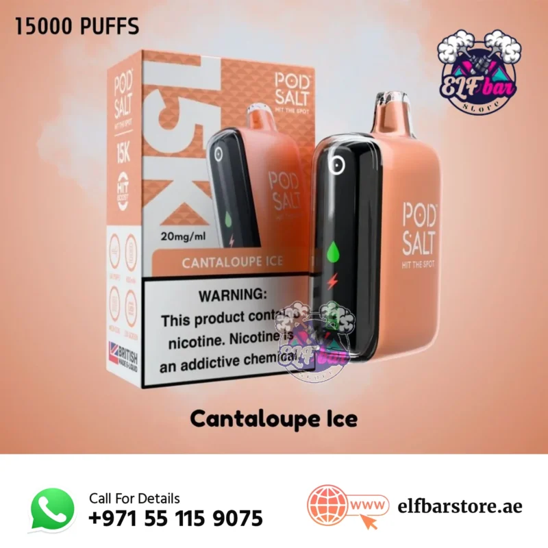Podsalt 15000 Puffs Disposable Vape in UAE Cantaloupe Ice