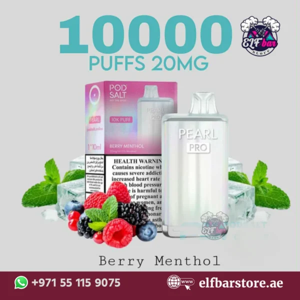 POD SALT Pearl Pro 10000 Puffs Berry Menthol – A High-Capacity Disposable Vape Designed for UAE Vapers