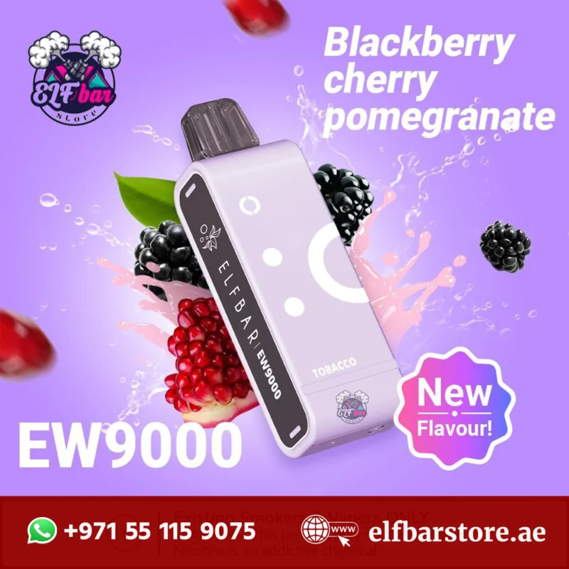 Elf Bar EW9000 Replacement Pods Prefilled 9000 Puffs Blackberry Cherry Promegranate