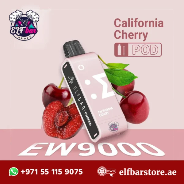 Elf Bar EW9000 Replacement Pods Prefilled 9000 Puffs California Cherry