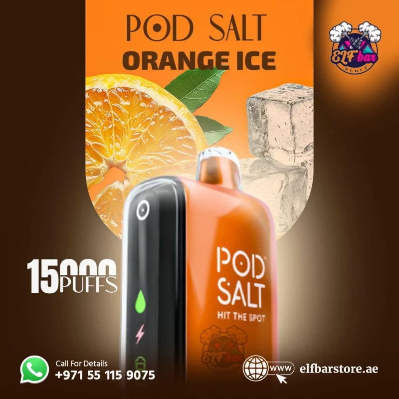 Podsalt 15000 Puffs ORANGE ICE – Long-Lasting Disposable Vape for UAE Vapers
