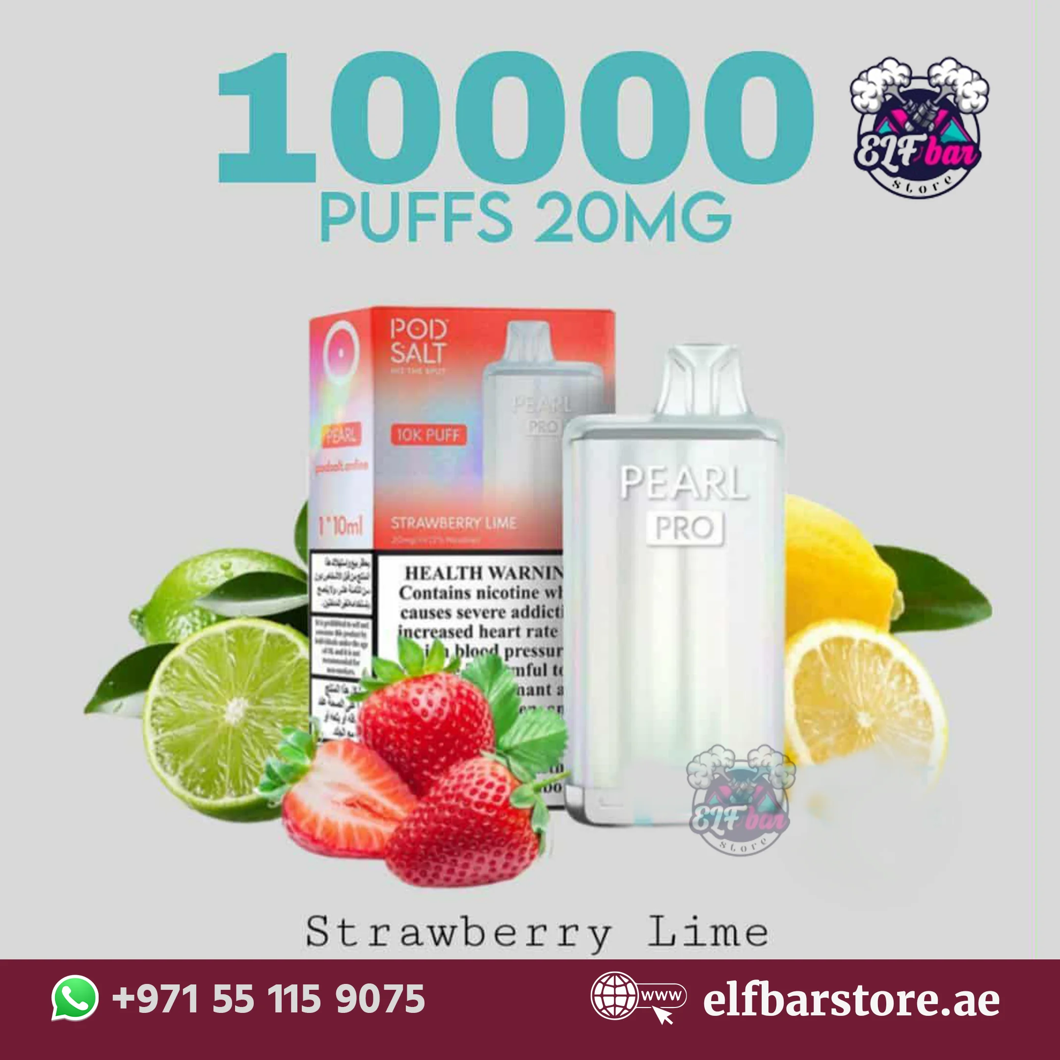 POD SALT Pearl Pro 10000 Puffs Disposable Vape – Strawberry Lime POD SALT Pearl Pro 10000 Puffs Disposable Vape – Strawberry Lime