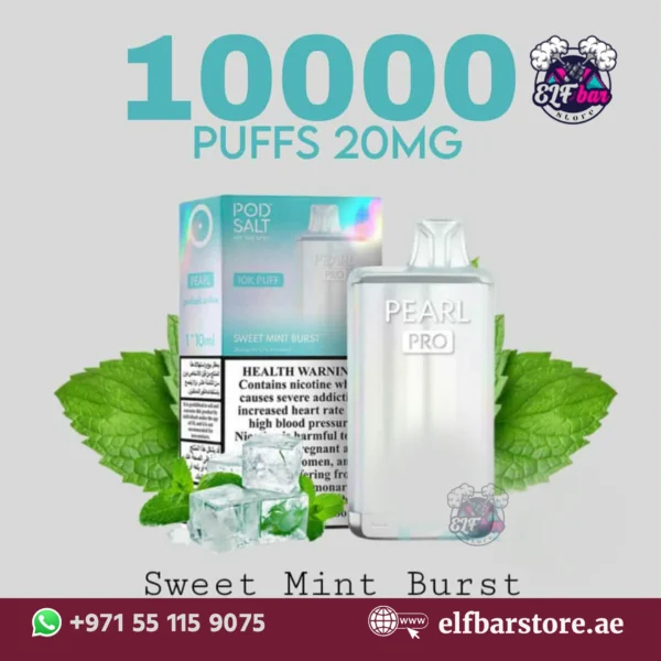 POD SALT Pearl Pro 10000 Puffs Disposable Vape – Sweet Mint Burst