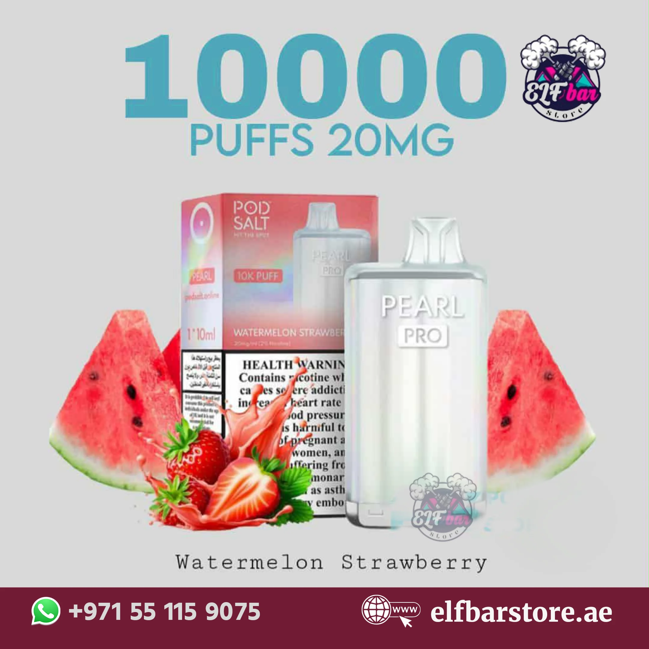 POD SALT Pearl Pro 10000 Puffs Disposable Vape – Watermelon Strawberry POD SALT Pearl Pro 10000 Puffs Watermelon Strawberry