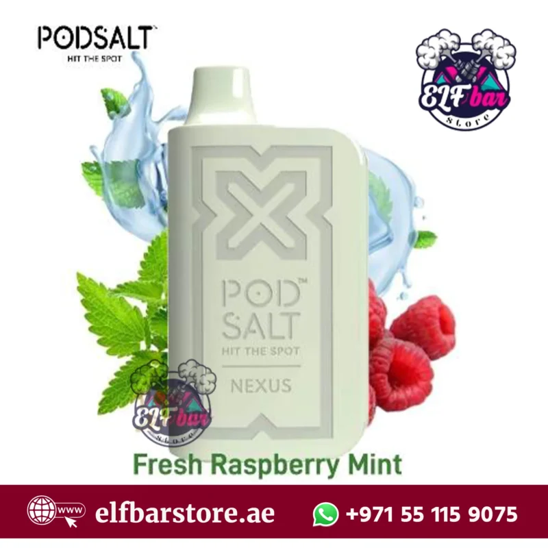 PodSalt Nexus 6000 Puffs Fresh Raspberry Mint Disposable Vape – A Long-Lasting Choice for UAE Vapers