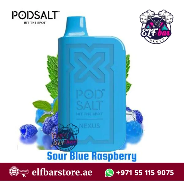 PodSalt Nexus 6000 Puffs Sour Blue Raspberry Disposable Vape – A Flavor-Packed Device Built for UAE Vapers