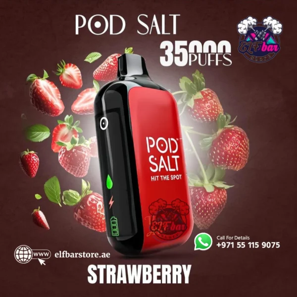 Pod Salt 35000 Puffs Disposable Vape Strawberry – Long-Lasting Power in Dubai