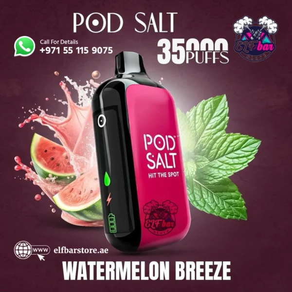 Pod Salt 35000 Puffs Disposable Vape Watermelon Breeze – Long-Lasting Freshness in Dubai