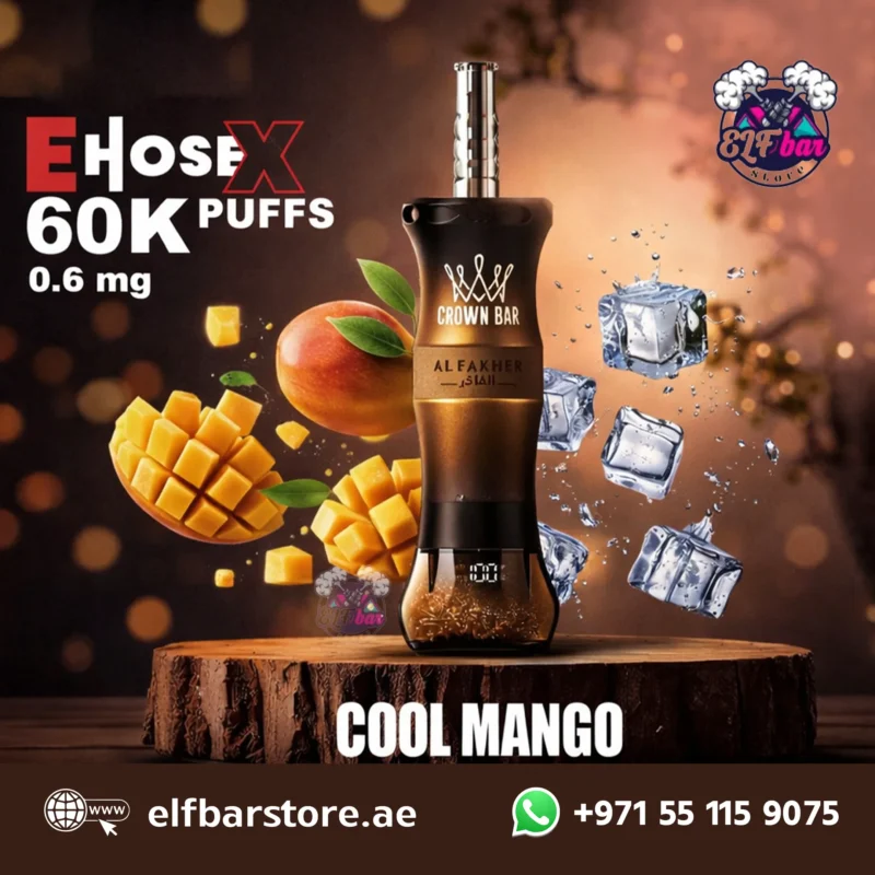 Al Fakher Crown Bar E Hose X 60000 Puffs COOL MANGO in UAE