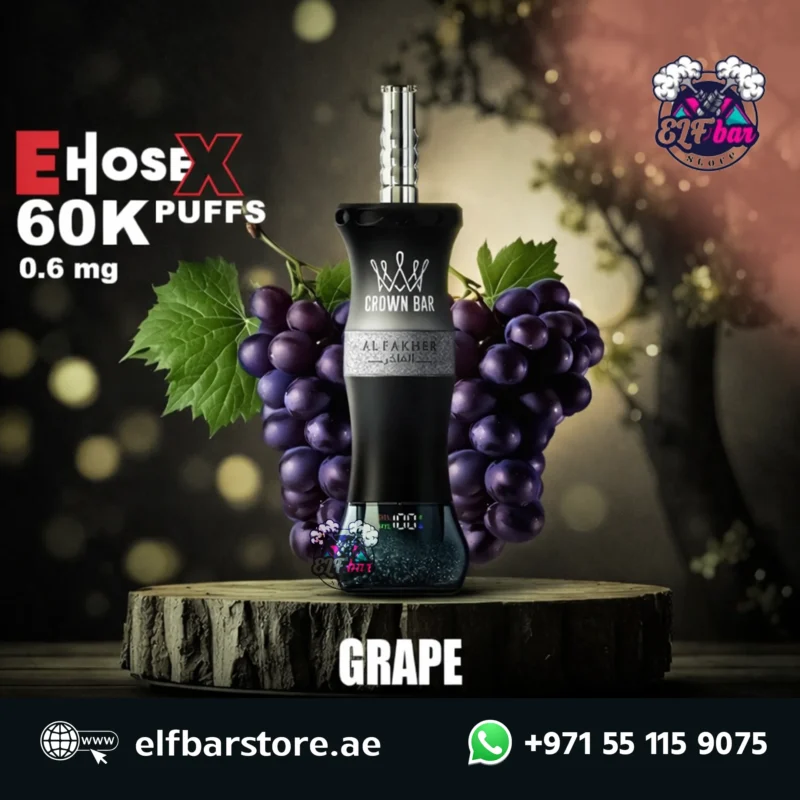 Al Fakher Crown Bar E Hose X 60000 Puffs GRAPE in UAE