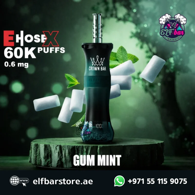 Al Fakher Crown Bar E Hose X 60000 Puffs GUM MINT in UAE