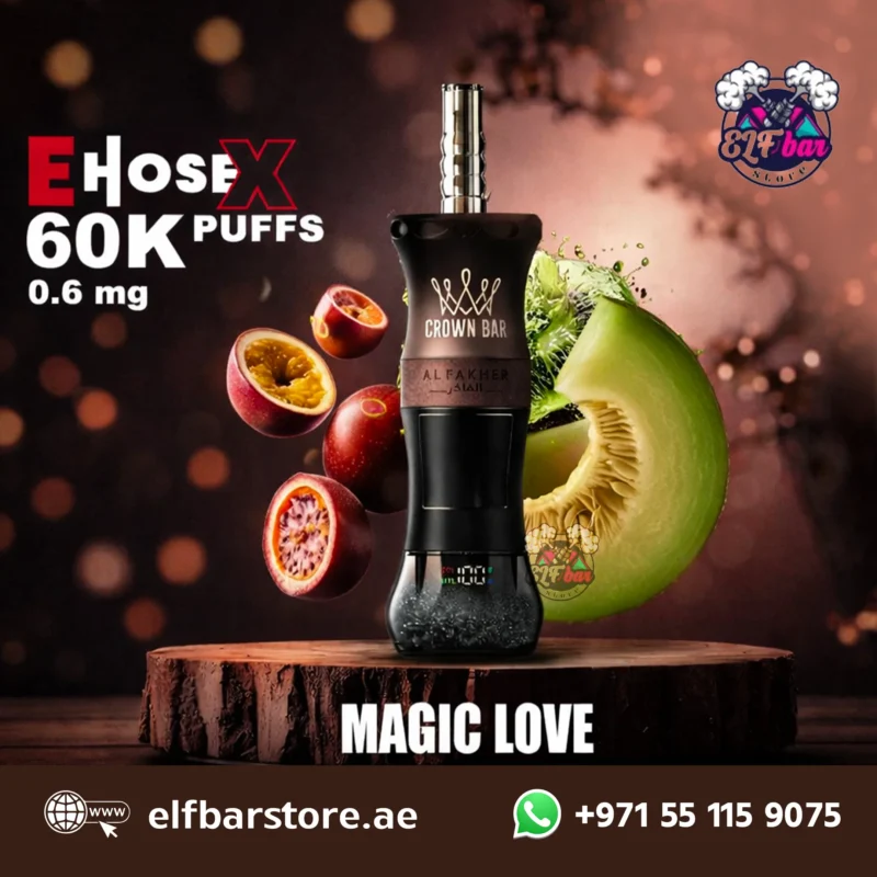 Al Fakher Crown Bar E Hose X 60000 Puffs MAGIC LOVE in UAE