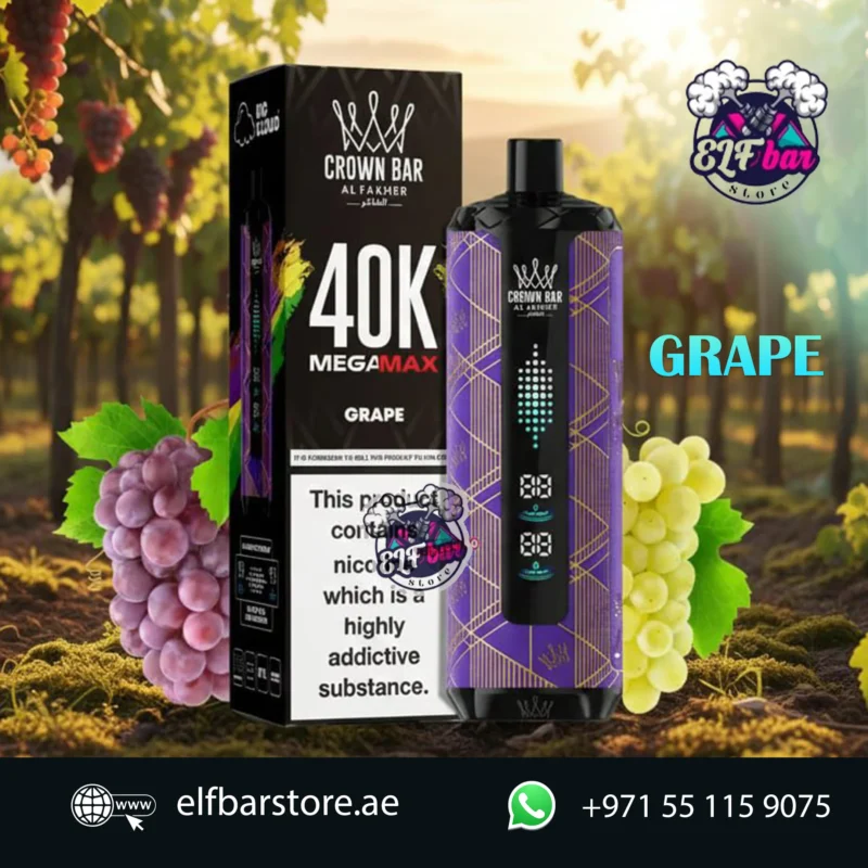 Al Fakher Mega Max 40K Puffs Disposable Vape in UAE GRAPE