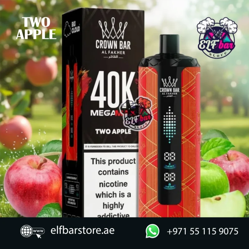 Al Fakher Mega Max 40K Puffs Disposable Vape in UAE TWO APPLE