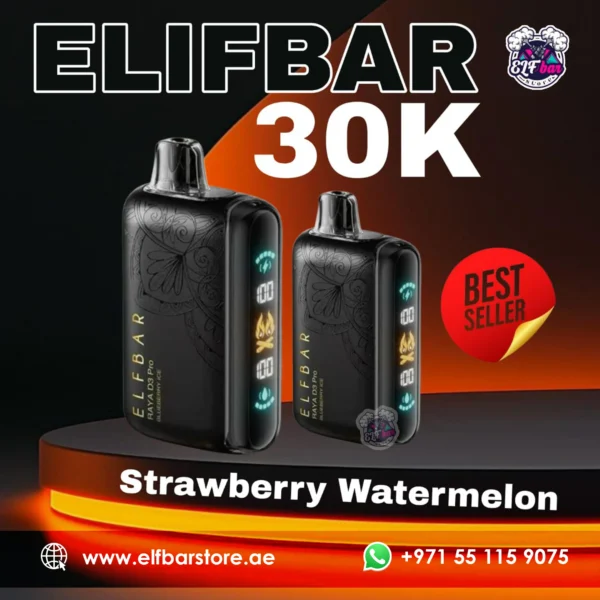 Buy Elf Bar 30000 Puffs Raya D3 Pro Strawberry Watermelon – UAE Fast Delivery