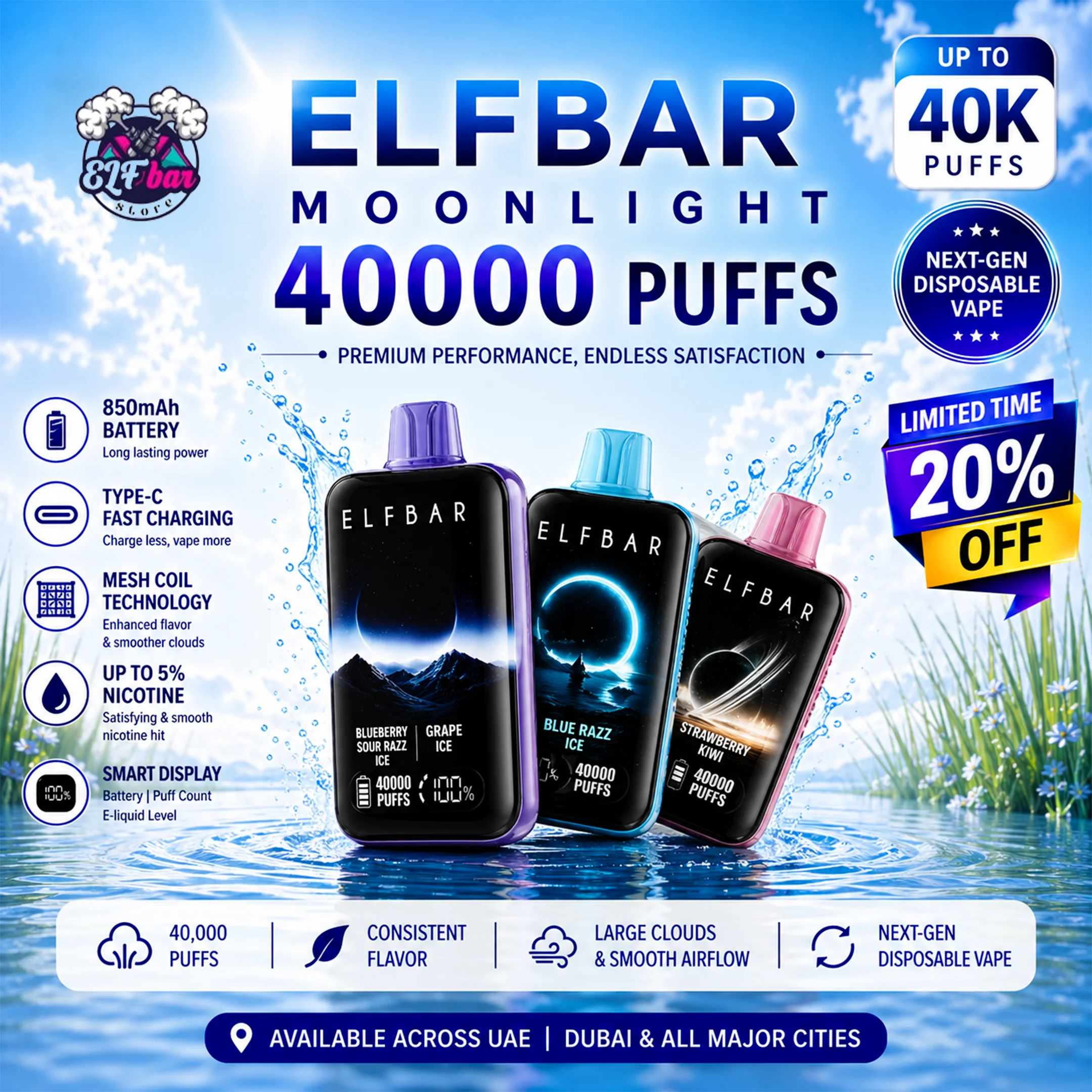 Elfbar moonlight 40k puffs