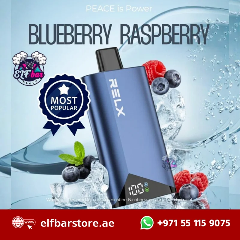 Relx Peace 25000 Puffs Disposable Vape 20MG in Dubai UAE BLUEBERRY RASPBERRY