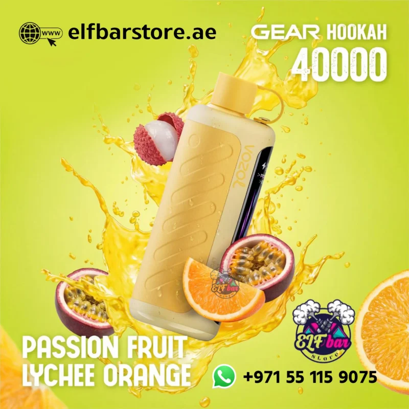 Vozol Gear Hookah 40000 Puffs Disposable Vape PASSION FRUIT LYCHEE ORANGE