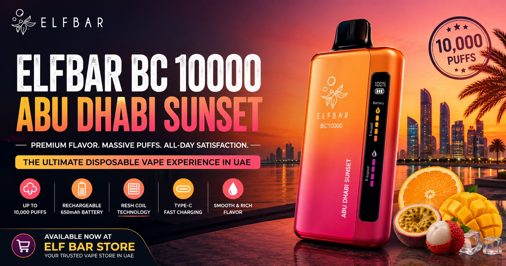 abu dhabi e zigarette Why Elfbar BC 10000 Abu Dhabi Sunset is a Favorite in UAE