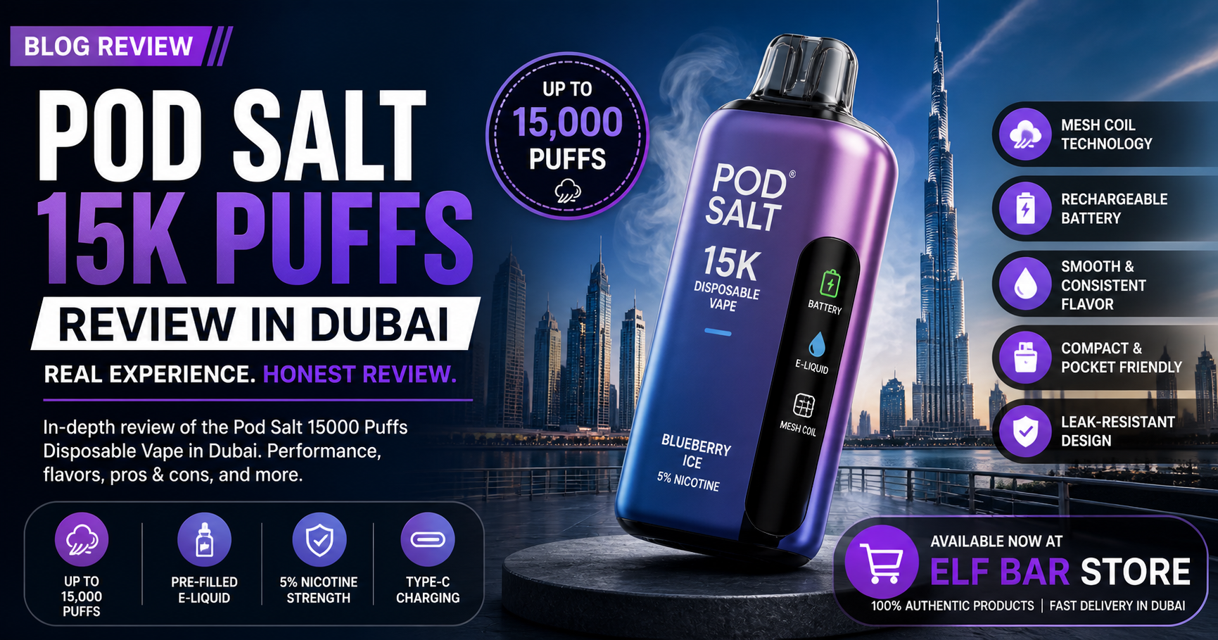 pod salt 15k puffs review in Dubai