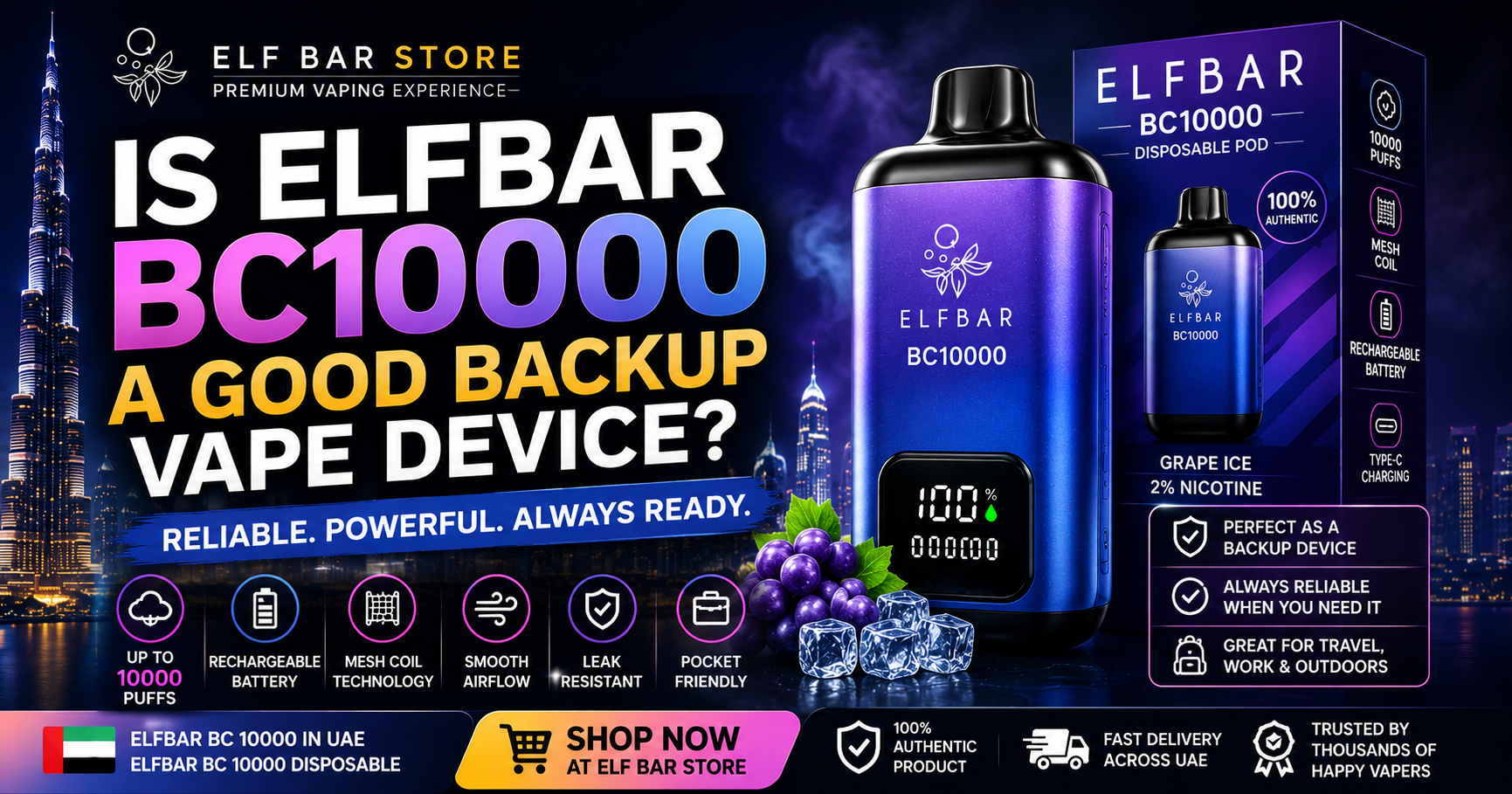Is ELFBAR BC10000 a Good Backup Vape Device
