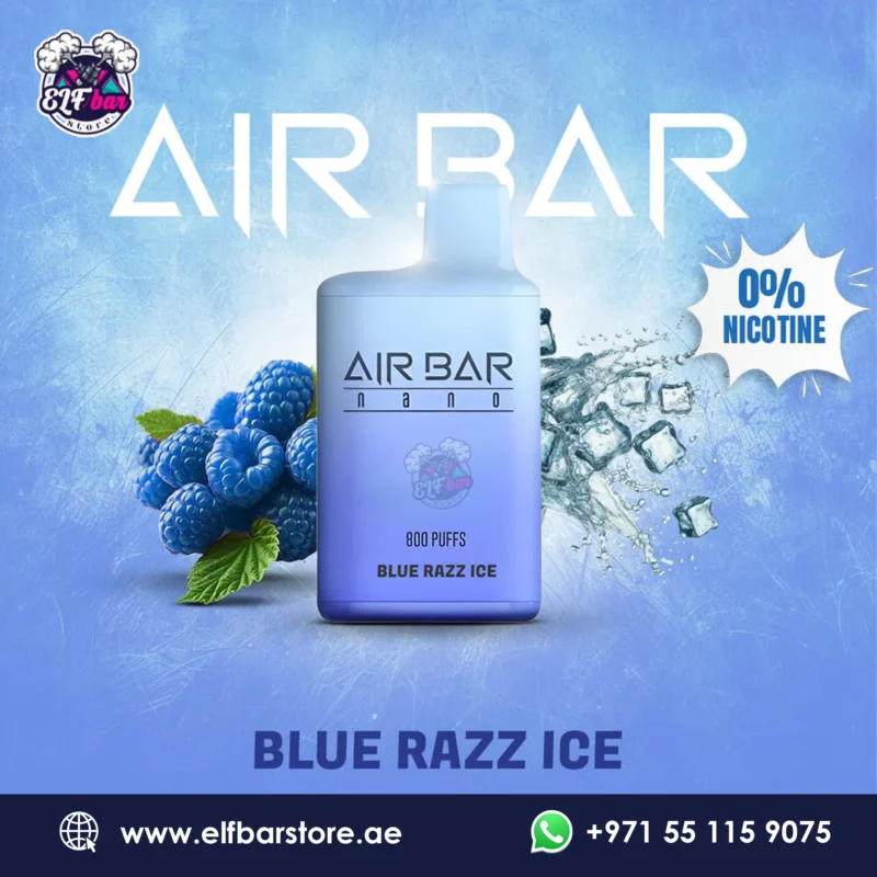 Air Bar Nano 800 Puffs Zero Nicotine Blue Razz Ice Disposable Vape in Dubai UAE