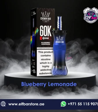 Al Fakher Crown Bar E Hose X 60000 Puffs Blueberry Lamonade in UAE