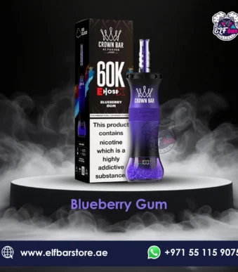 Al Fakher Crown Bar E Hose X 60k Puffs Blueberry gum in Dubai UAE