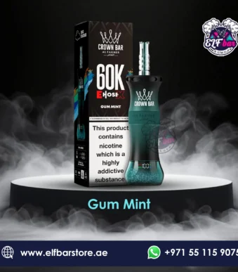 Al Fakher Crown Bar E Hose X 60k Puffs Gum Mint in Dubai UAE