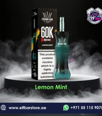 Al Fakher Crown Bar E Hose X 60K Puffs Lemon Mint in Dubai