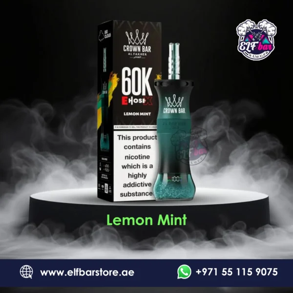 Al Fakher Crown Bar E Hose X 60K Puffs Lemon Mint in Dubai