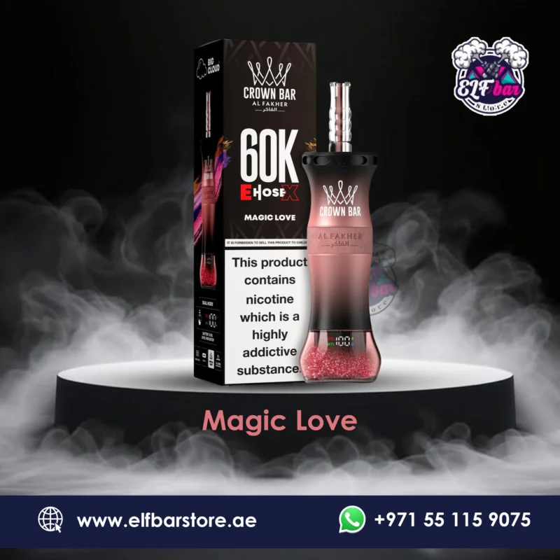 Al Fakher Crown Bar E Hose X 60K Puffs Magic Love in Dubai
