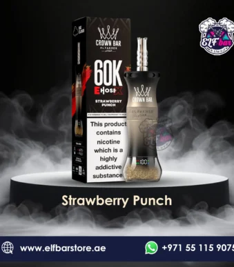Al Fakher Crown Bar E Hose X 60000 Puffs Strawberry Punch in UAE